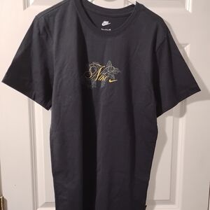 Nike Black Tee with Gold Detail